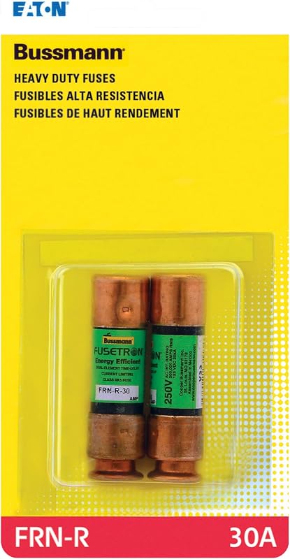 Bussmann FRN-R-30 Amp Brass 250-Volt Fusetron Dual Element Time-Delay RK5 Cartridge Fuse