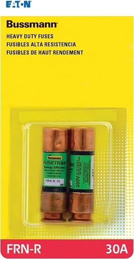 Bussmann FRN-R-30 Amp Brass 250-Volt Fusetron Dual Element Time-Delay RK5 Cartridge Fuse