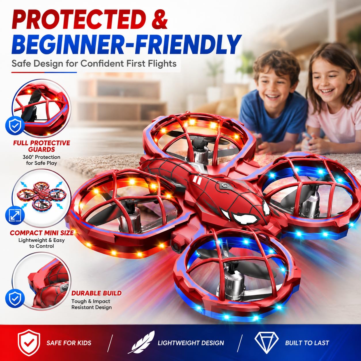 Innofans Mini dron para niños con principiantes, dron para niños con tiro para ir, modo de 3 velocidades, volteos de 360°, auto volteado, modo sin cabeza, función de evitar obstáculos, regalos de