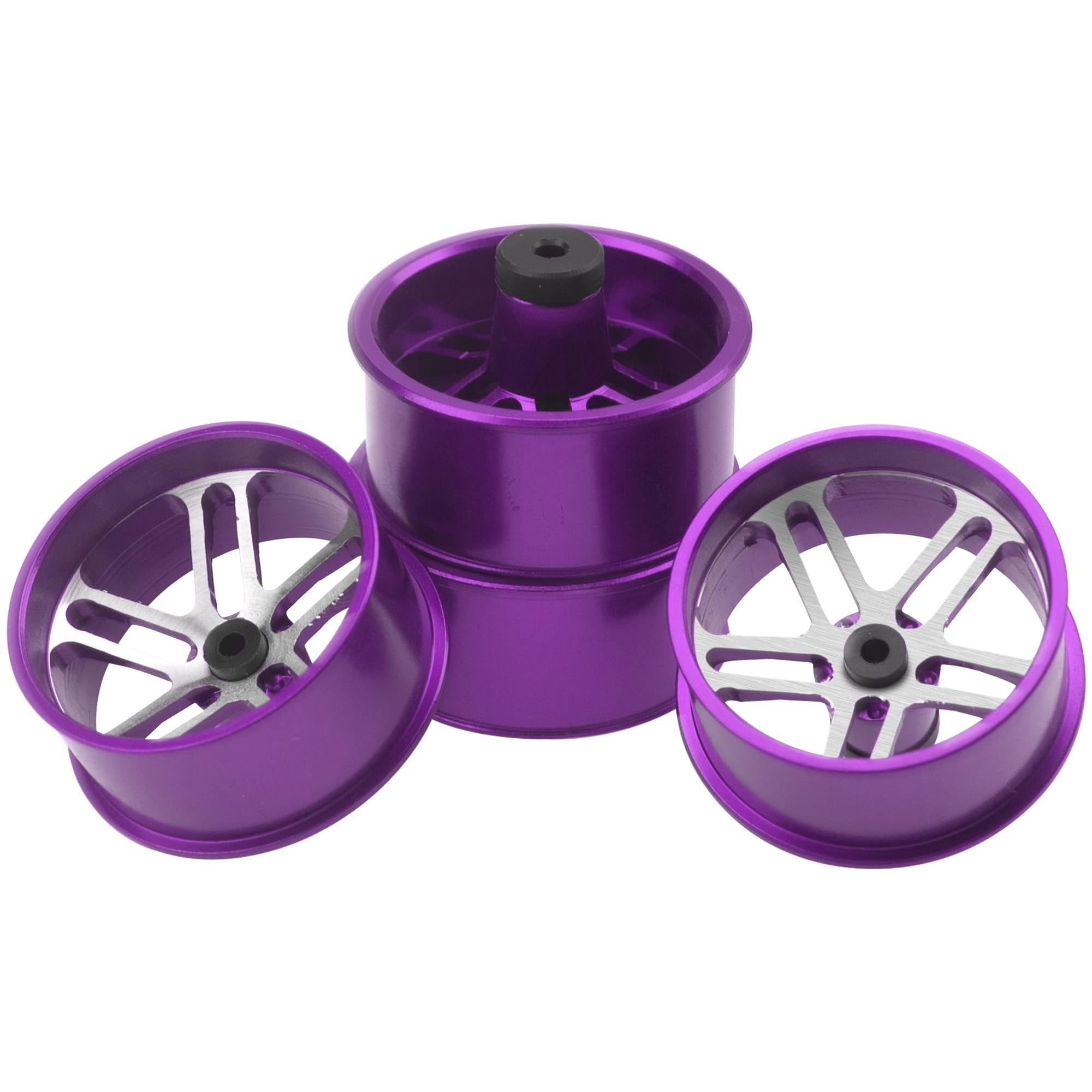 Vgoohobby Aluminum Alloy Wheels Rims OD 23.5mm Compatible with Tamiya Mini 4WD RC Car (Purple)