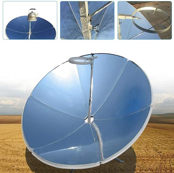 Fornello solare a concentrazione, fornello solare classico 1800W, fornello  da campeggio con forno solare portatile per cucinare all'aperto in  campeggio, barbecue, temperatura del punto focale: 700-1 : Amazon.it: Sport  e tempo libero