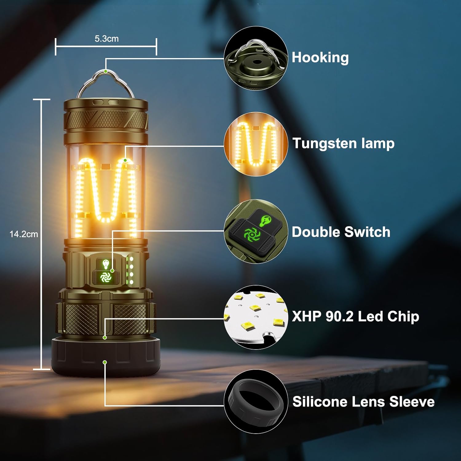 Camping Flashlight 11 Light Modes, 6000Lumens Super Bright Flashlight Rechargeable with IPX7 Waterproof & 60H Long Life Battery & Camping Lantern Tripod, Flash Light for Outdoor Camping, Home