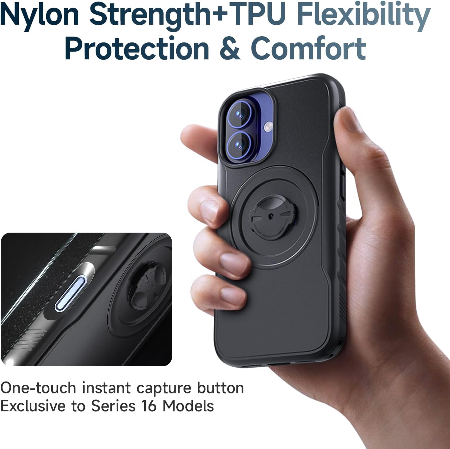 Bike Phone Case for iPhone 17 – Shockproof & Slim with Built-in Lock, Compatible with Garmin-Style Mounts, Quick-Release for Road & MTB Cycling