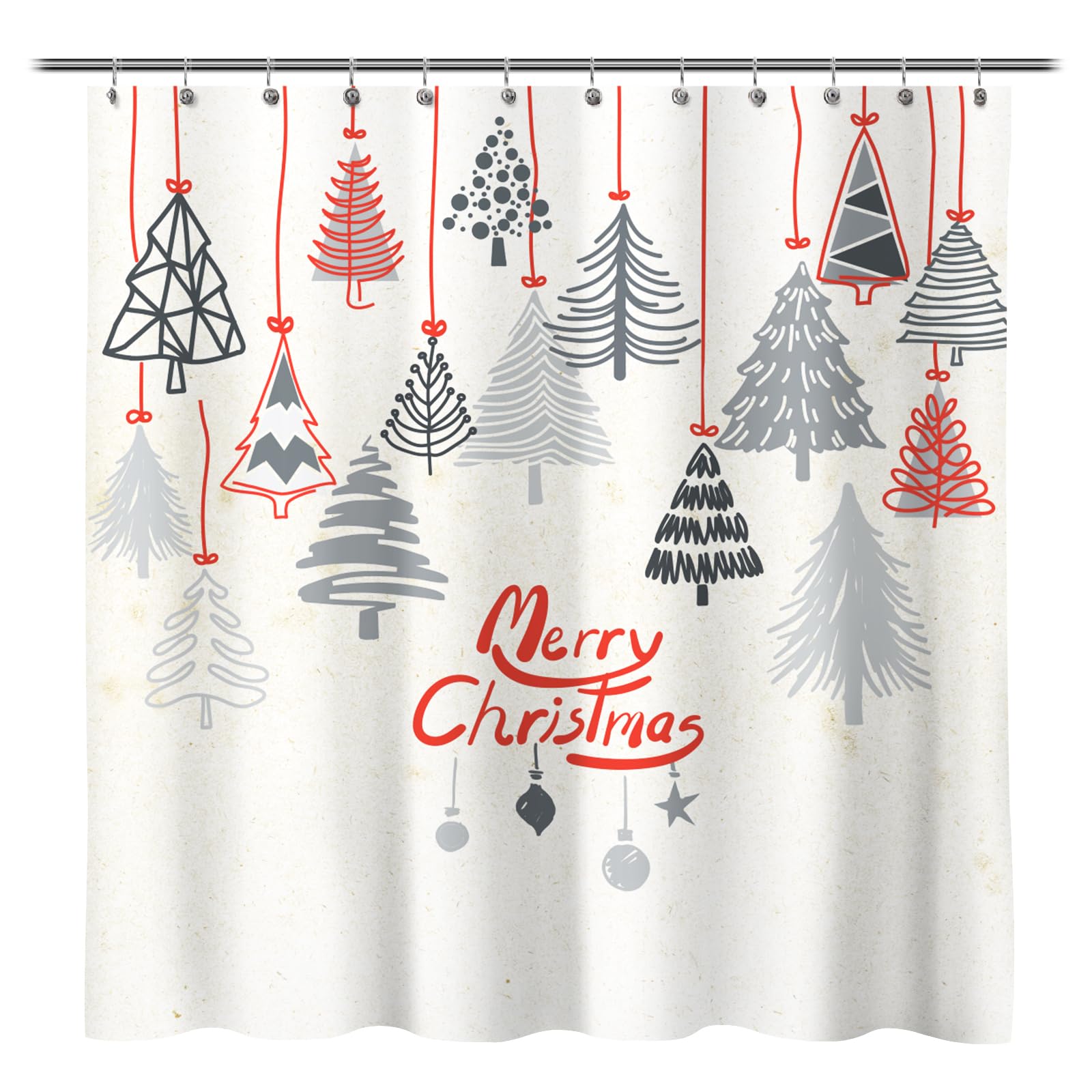Rideau de douche Merry Christmas au motif abstrait élégant