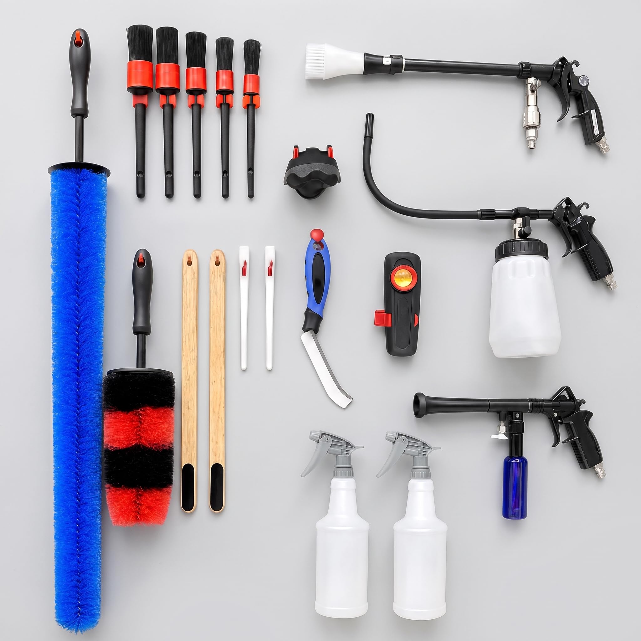 Kit Limpieza Coche para Tallado Automotriz Inrior y Exrior, con Cepillo para Lavar Carros y para, para, Kit de Herramientas de Limpieza de Motor, Versión de Lujo