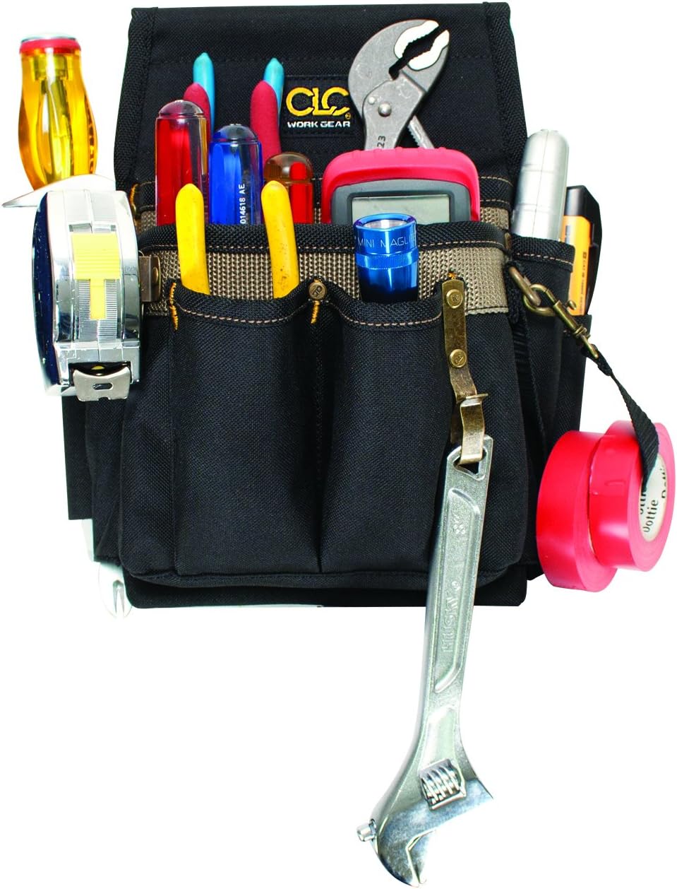 CLC Custom Leathercraft 1505 Electrician's Tool Pouch, 10-Pocket,Black/Tan - Image 3