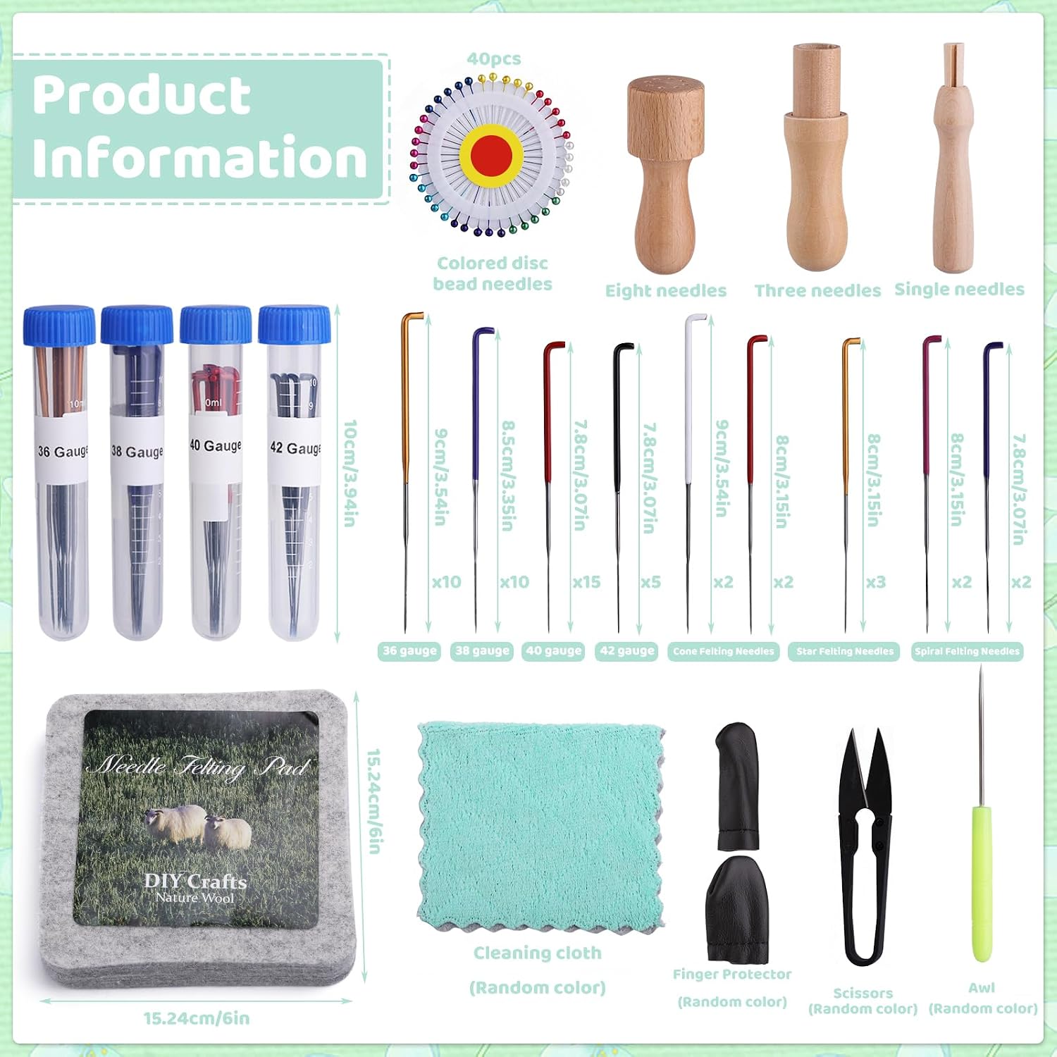 Doxiru Needle Felting Kit,107 Pcs Felting Needles - Image 3