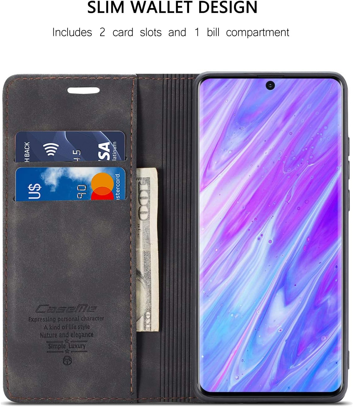 Samsung Galaxy S20+ Plus Case,Samsung Galaxy S20+ Plus Wallet Case,Magnetic Stand Flip Protective Cover Leather Case with ID & Credit Card Slots Holder Case for Samsung Galaxy S20+ Plus (Black)