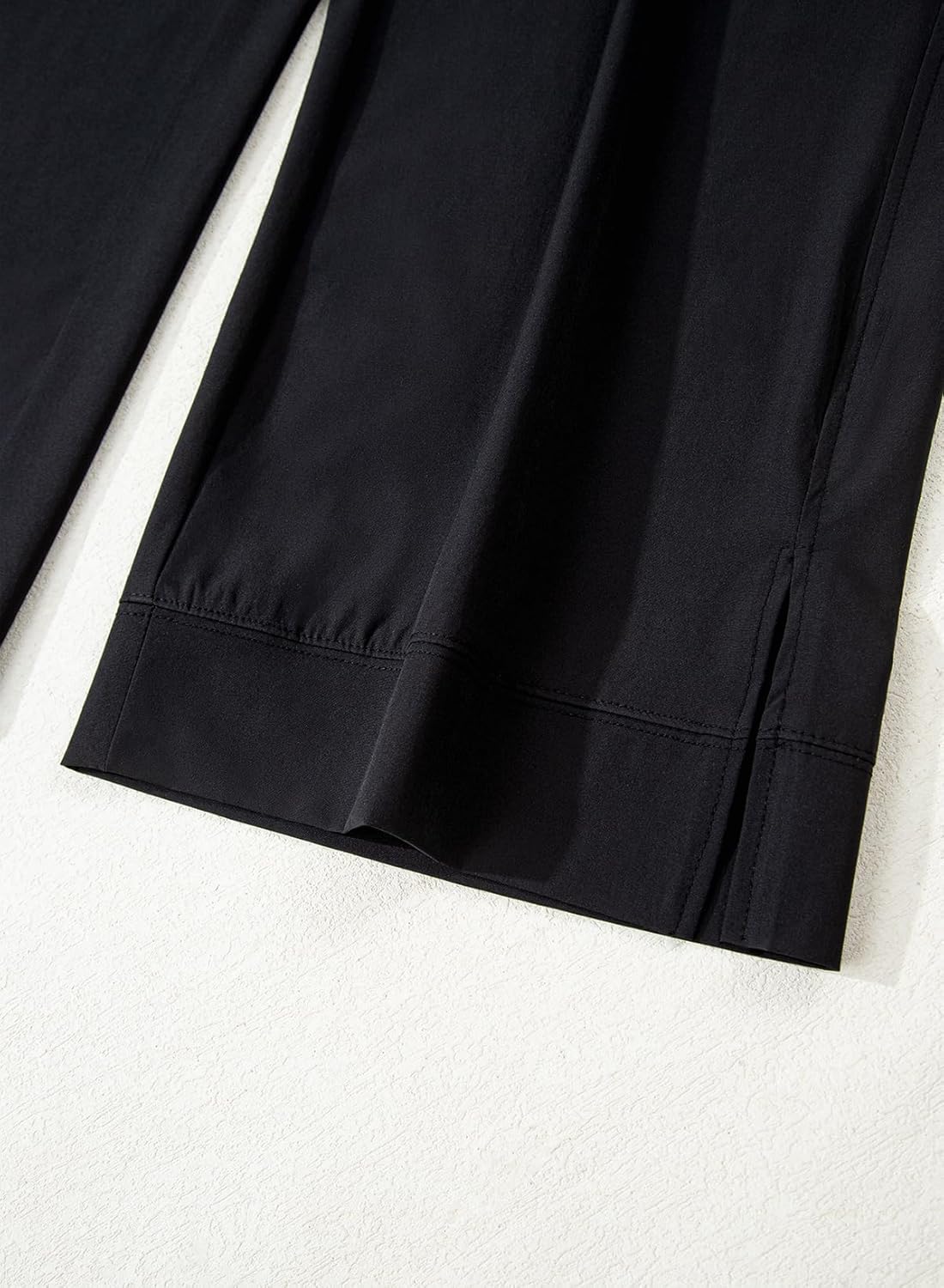 Dokotoo Womens Summer Lightweight High Waist Wide Leg Stretch Baggy Pants Casual Quick Dry Split Cropped Pants with Pockets - Image 6