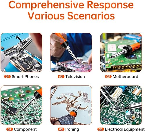 Miniatura 4 de Soldador LCD de 90 W 110 V, kit de soldador, herramienta de pistola de soldadura 10 en 1, 5 puntas de soldador, alambre de soldadura, pasta de