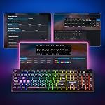 Redragon K526 PRO RGB Clavier de jeu sans fil Membrane, 104 Clefs Clavier mécanique avec affichage d'information LED, commande de l'appareil à retour/média, commutateur linéaire lisse & Logiciel pris en charge