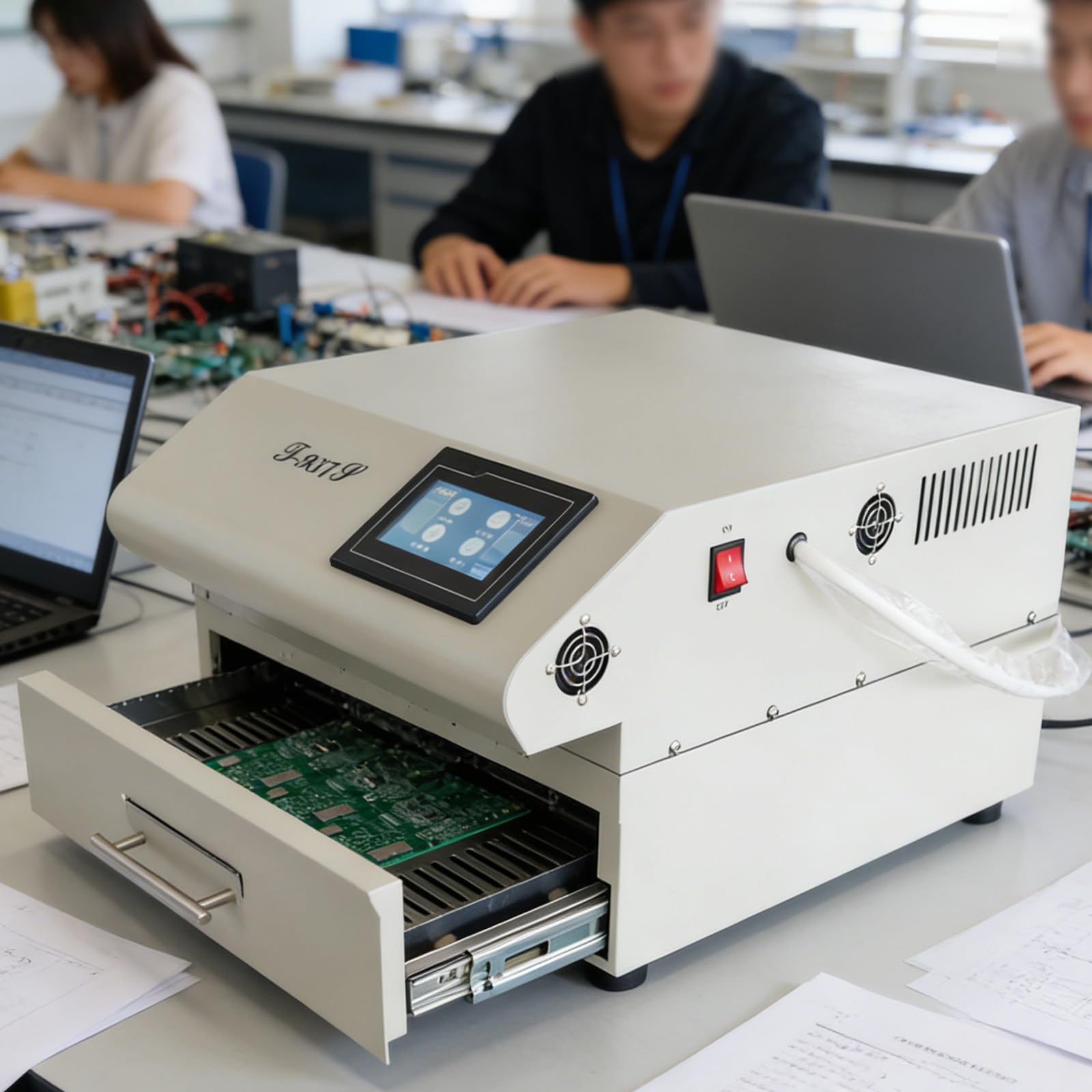 Reflow Oven for PCB Soldering,T-937S Benchtop Reflow Oven,2960W Automatic SMT SMD Welding Machine,8 Intelligent Temperature Curve Controls