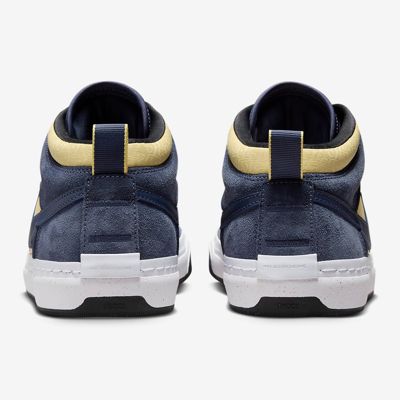 Nike SB React Leo Skate Shoes (DX4361-400, Thunder Blue/Saturn Gold/Soft Yellow) Size 4