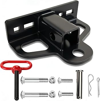 Zero Turn Lawn Mower Trailer Hitch, Heavy Duty Steel Hitch with 1-1/4" Receiver, Universal Fit for John Deer, Husqvarna, Toro, Hustler, Cadet - No Drill Bolt-On, Rust Proof Powder Coated Finish