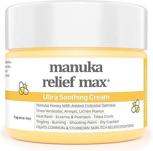 Crema orgánica de loción de miel de manuka con avena coloidal, hidratante calmante para piel seca, tratamiento para alivio, eccema de manos y