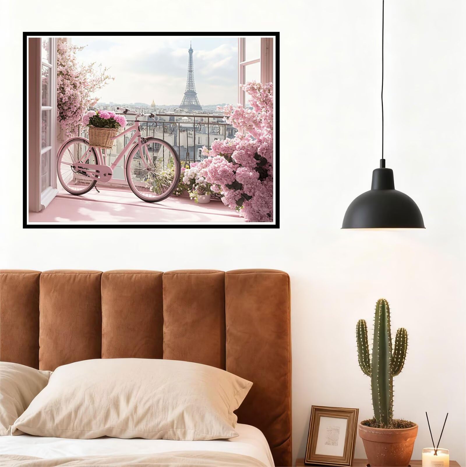 Fahrrad Malen Nach Zahlen Erwachsene Landschaft Malen Nach Zahlen Kinder ab 7, DIY Set Erwachsene Bastelsachen Kreativ Set für Kinder Geschenke für Männer, Weihnachten Halloween Deko 60x80cm H - 538
