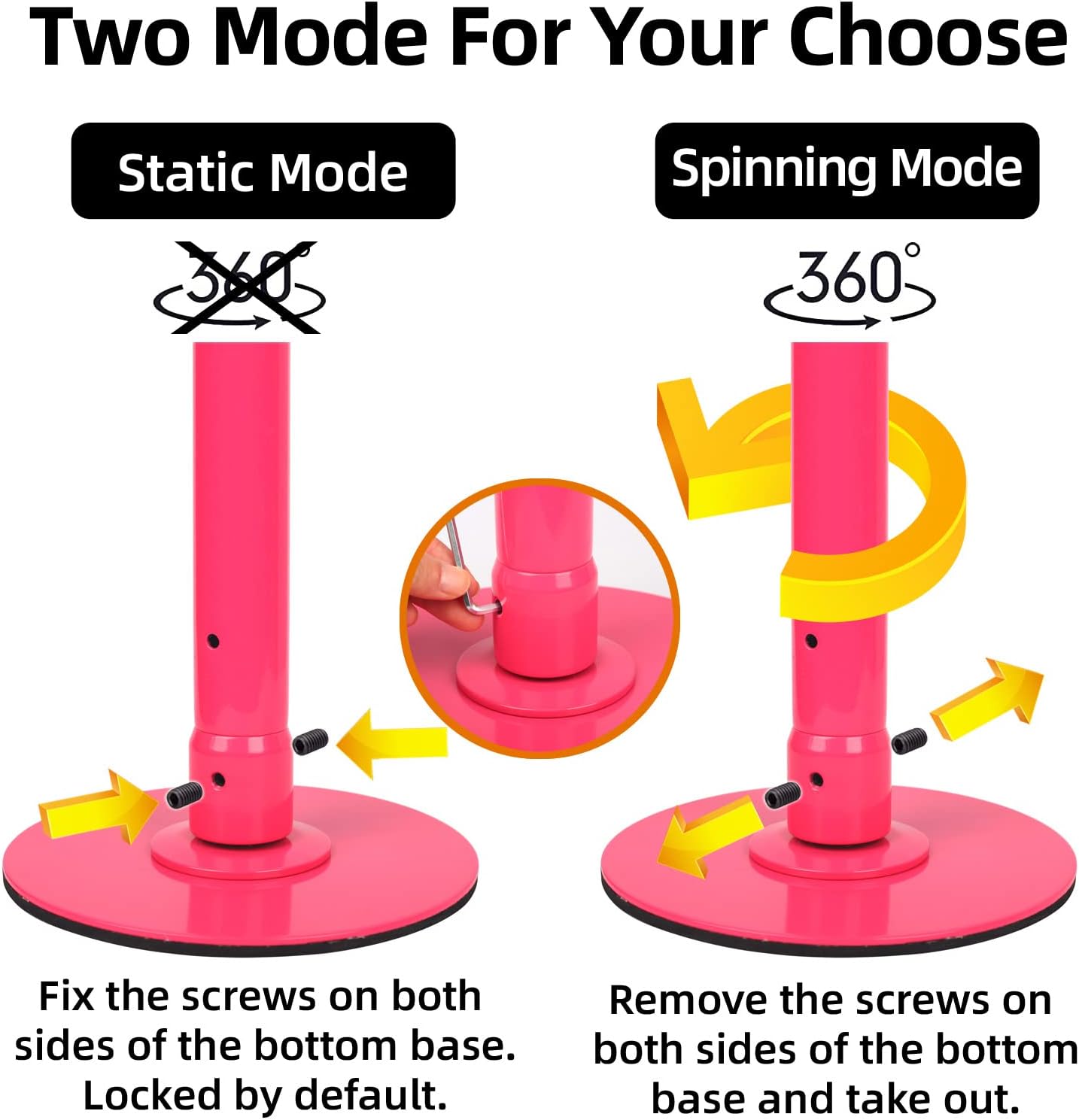 PRIOR FITNESS 45mm Removable Dance Pole Set Spinning Pole Dance Portable Static Fitness Dancing Pole Kit for Exercise Home : Sports & Outdoors