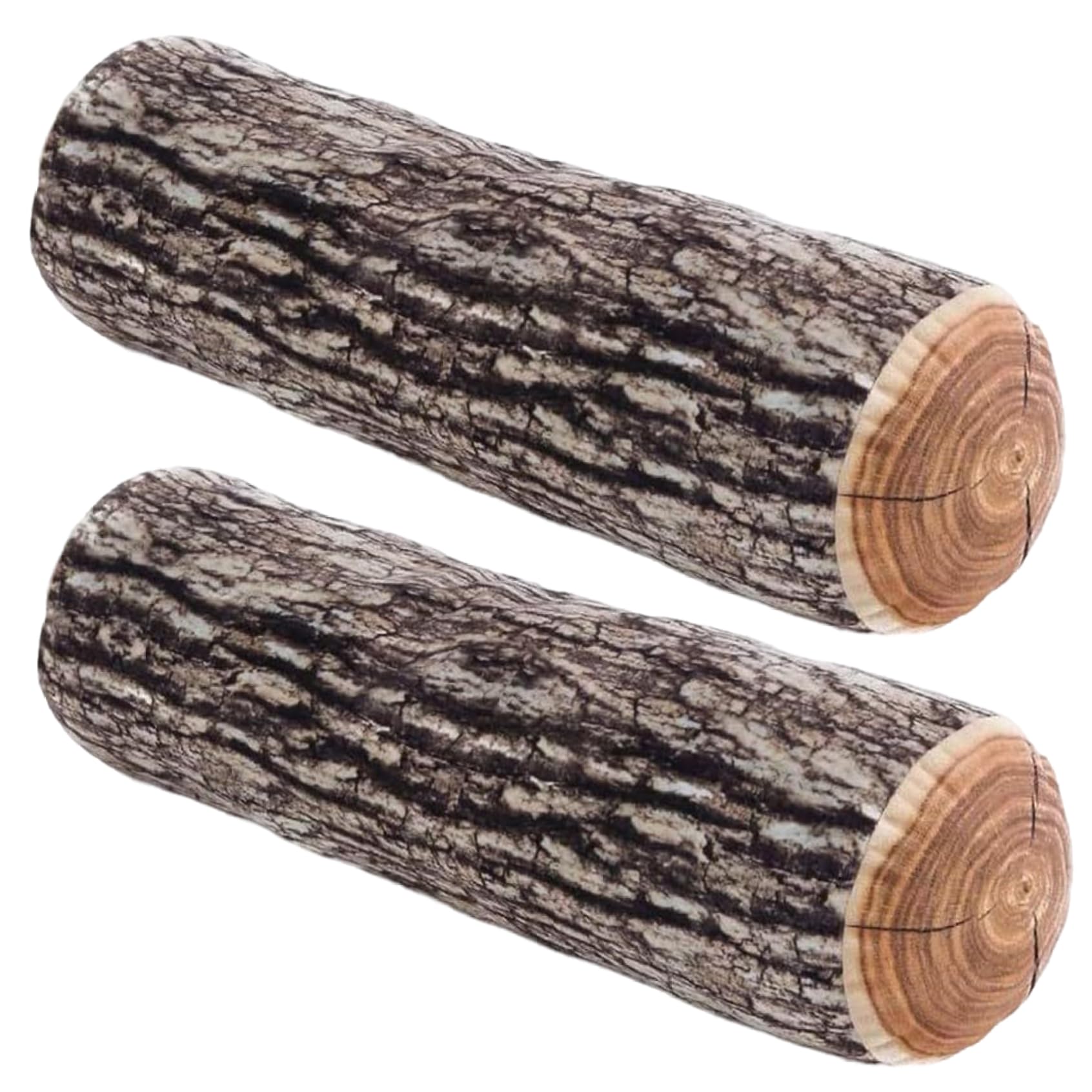 Hintyne Round Throw Pillows 2PCS Soft Comfortable Log Pillow, 5.5x16 Inch 3D Digital Print Tree Stump Cylinder Pillows for Couch, Sofa, Bedroom