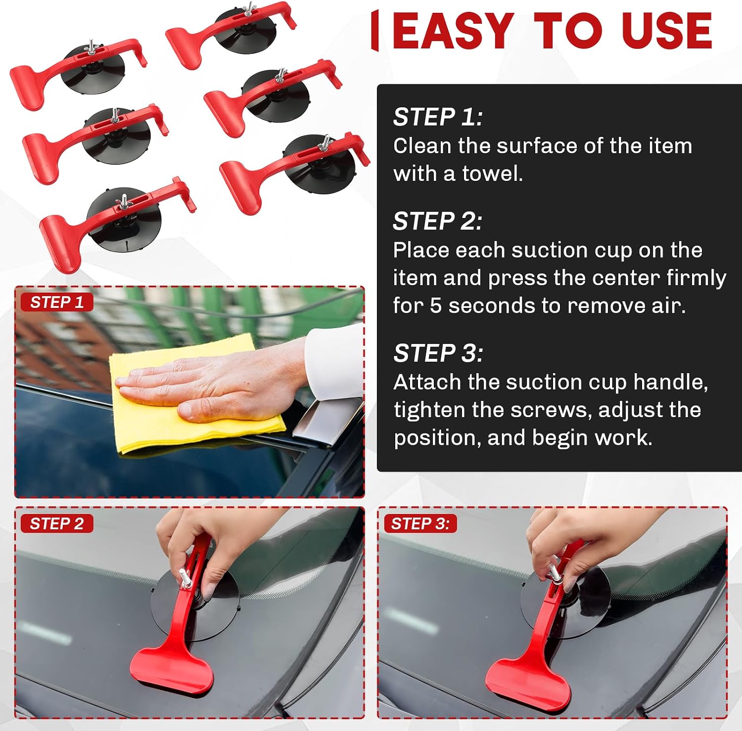 6 Pack Suction Cup Clamp Set