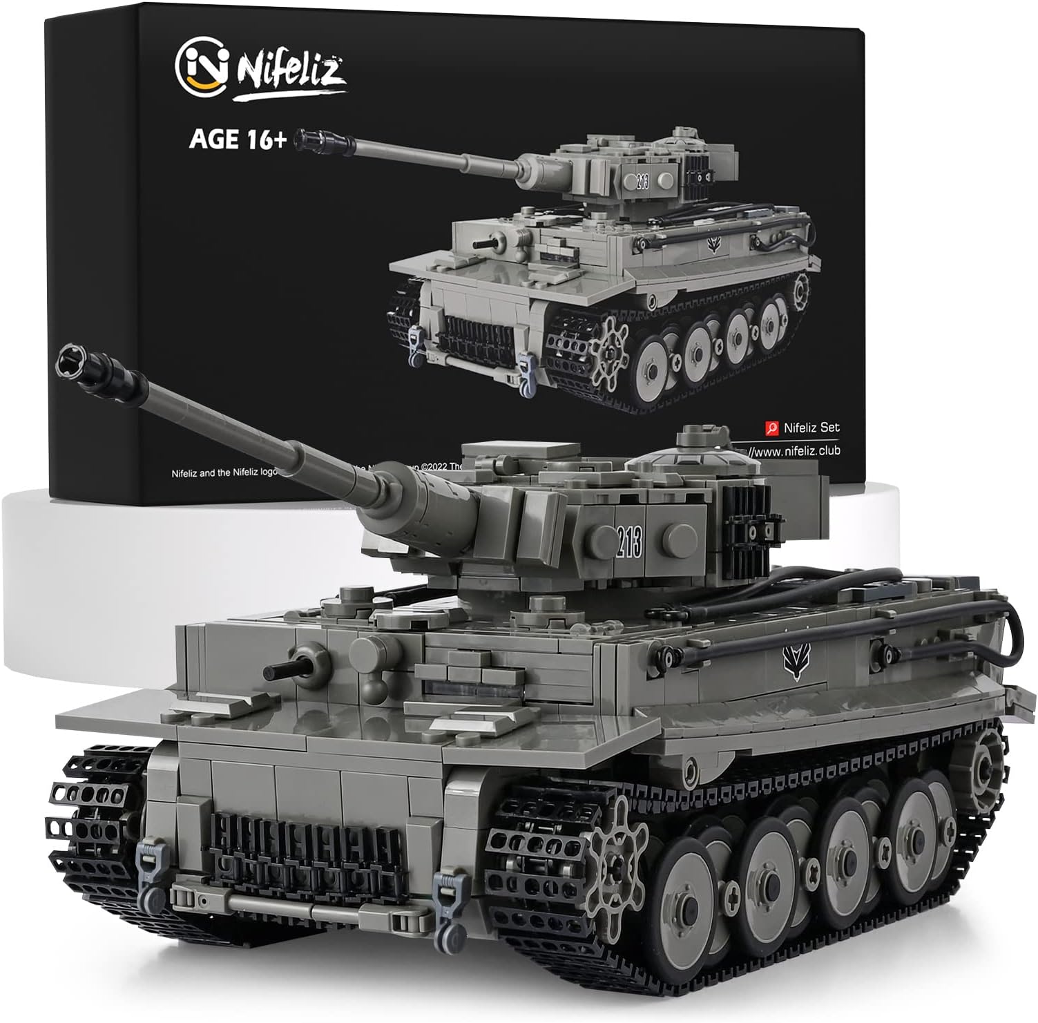 Nifeliz Tiger Heavy Tank, WW2 Armed Tank Building Set, Military Construction Model Toy for Teen Gift Giving (1776 Pieces)