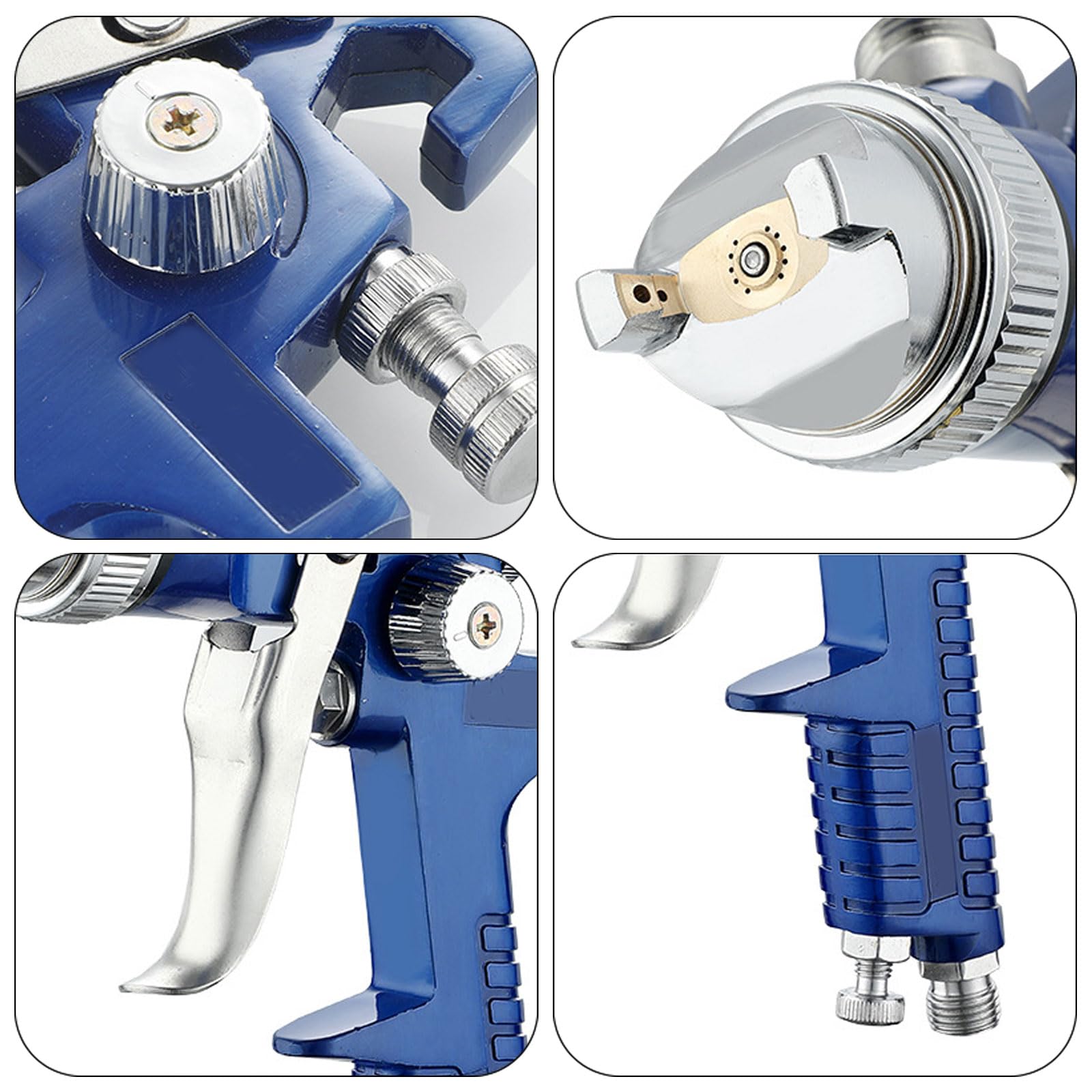 Raccolta di utensili per pittura con alimentazione automatica, 1,4 mm, blu | Robusto set di applicatori in alluminio per uso professionale con alimentazione automatica per una finitura eccellente