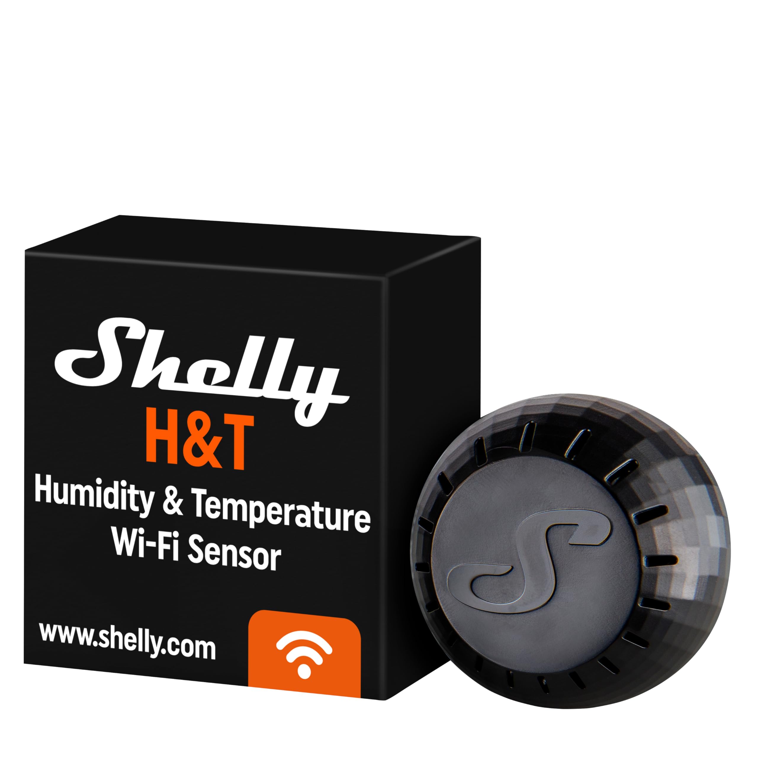 Shelly H y T detectan el estado de temperatura y humedad, configuración con aplicación Shelly, Negro