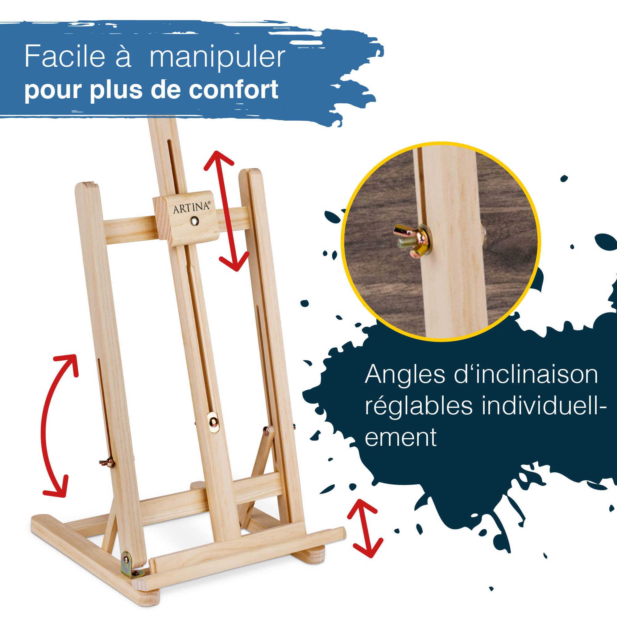 Artina kit peinture acrylique 25 pièces avec chevalet bois FSC® enfant Noël