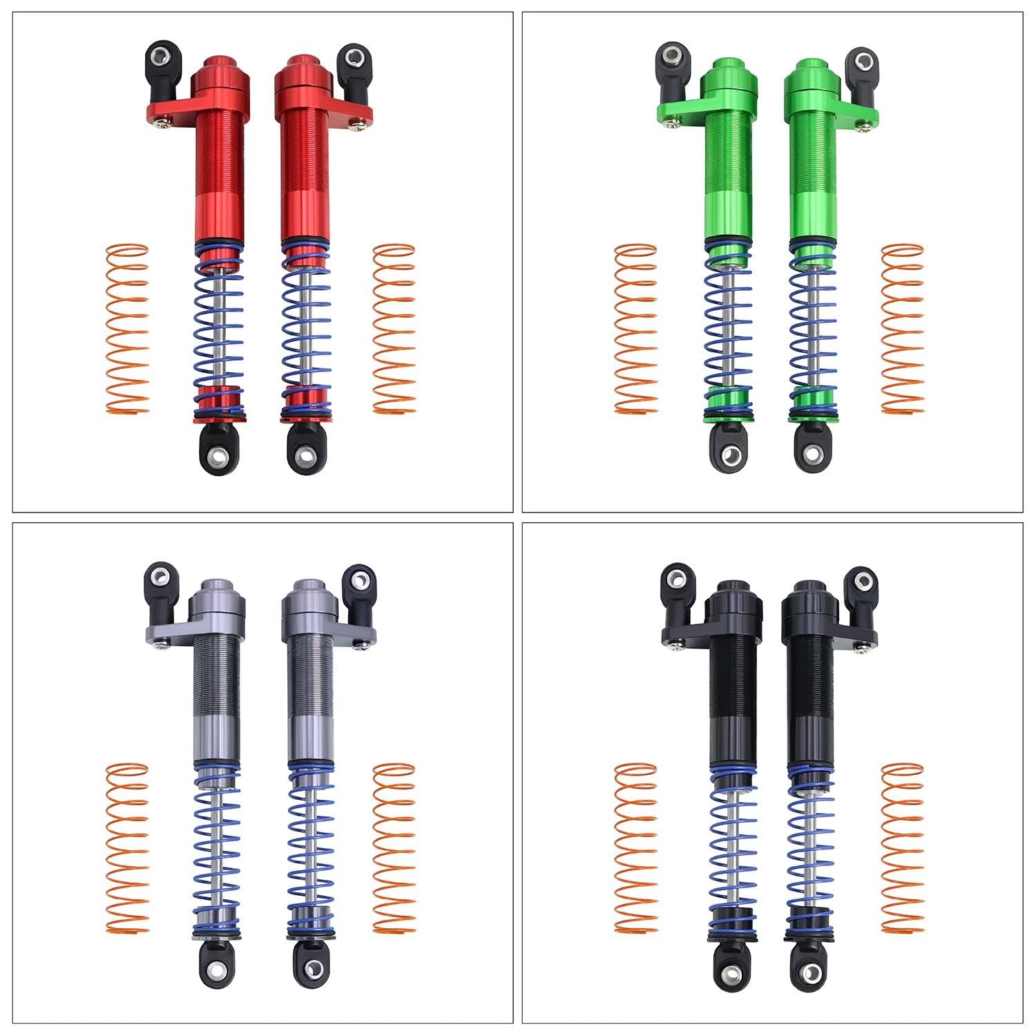 1/10 metalowe regulowane amortyzatory amortyzator olejowy 80-100mm dla gąsienica RC oś samochodu SCX10 90046 Capra TRX4 Redcat Gen8 aktualizacja(Green 4Pcs)