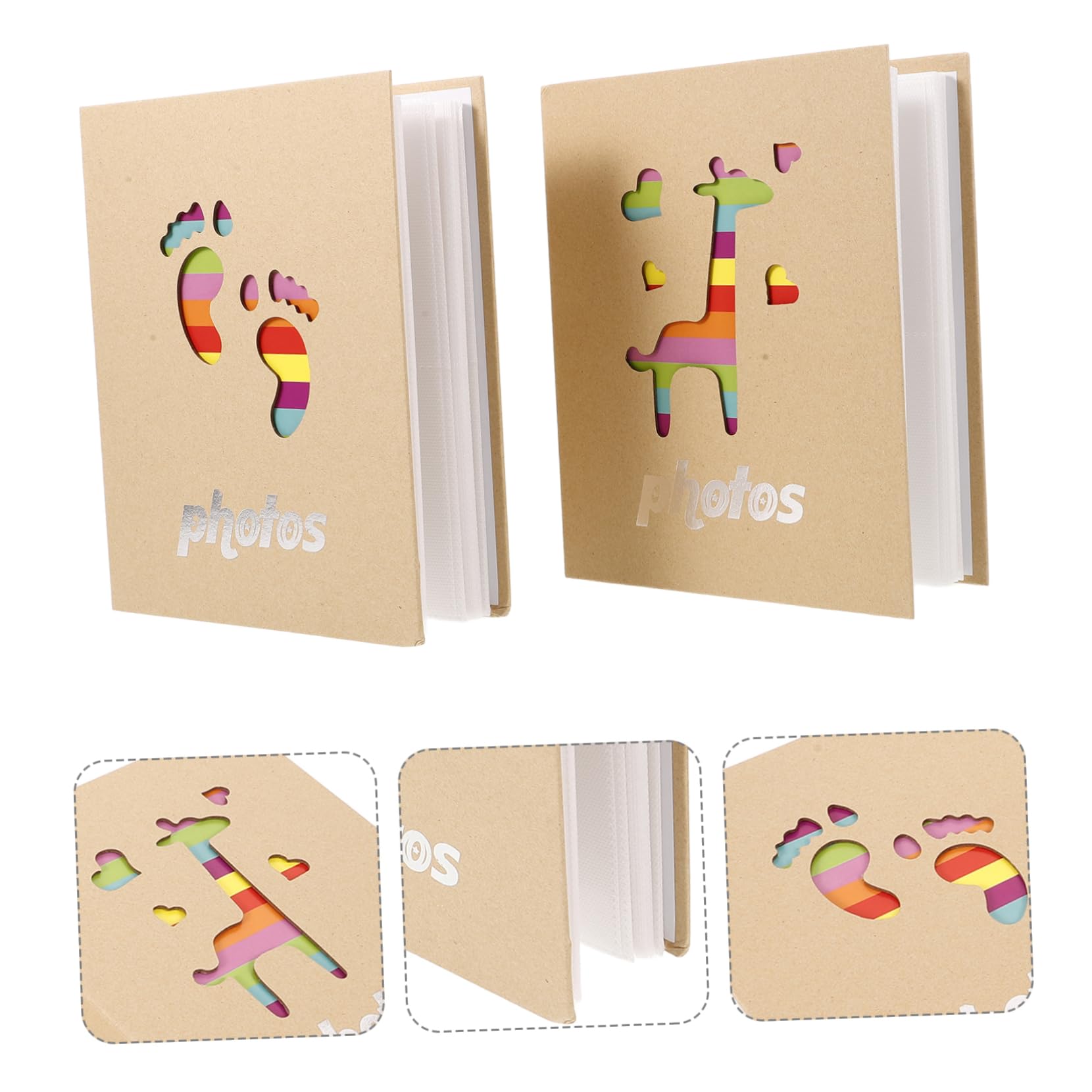Amosfun 6 Pz Album per bambini album di stoffa neonato fotolibro per bambini diario del album fotografico Album per Fotolibri per bambine fotolibri per neonati Carta