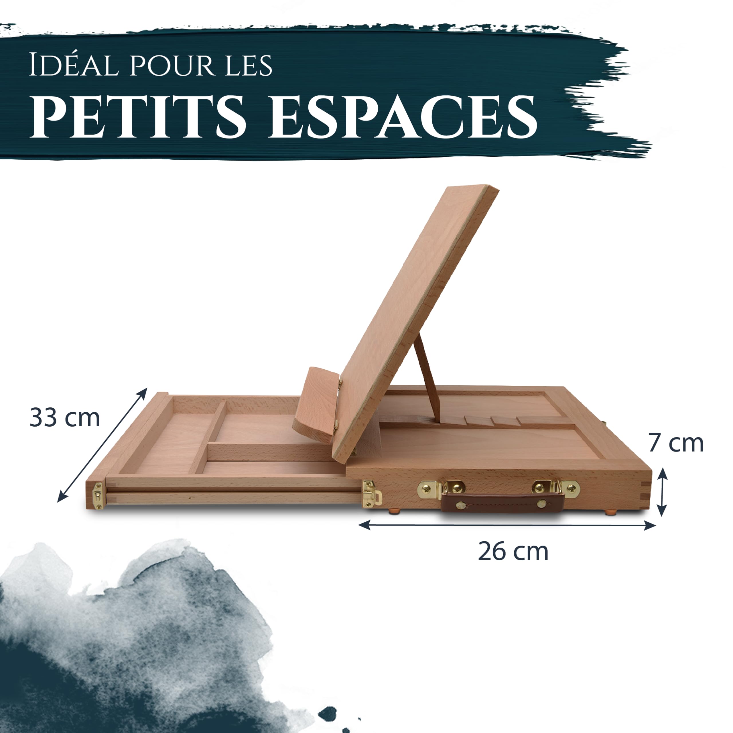 Artina planche dessin en bois mini chevalet portable de table réglable