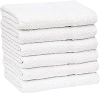 GOLDTEXTILES Bulk White Bath Towels 12 Pack 22x44" - Economy Lightweight Cotton Blend, Shrink-Resistant, Machine Washable