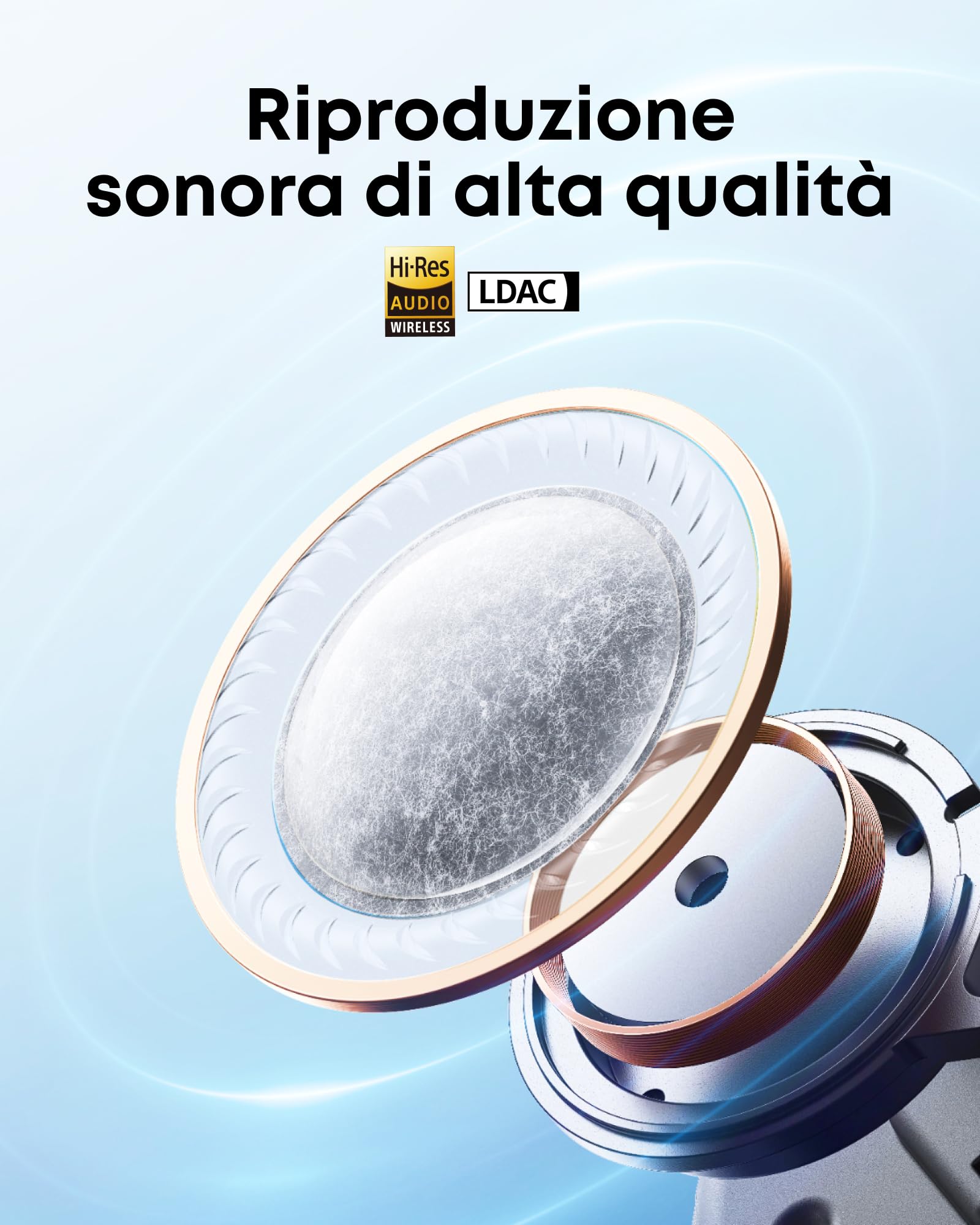 Soundcore Liberty 5 by Anker Cuffie Bluetooth Wireless con Cancellazione del Rumore, Riduzione della Voce 2X più Forte, ANC in Tempo Reale, Dolby Audio, Chiamate Chiare con 6 Mics IA, Lunga Durata