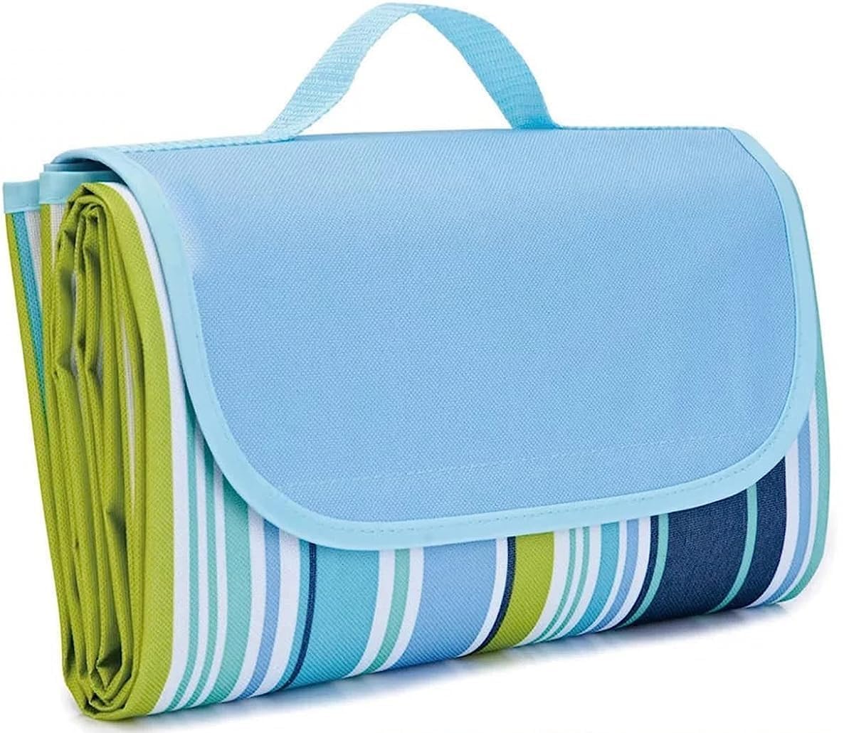 Large Waterproof Picnic Blanket Outdoor 150x180 cm, Foldable Sandproof Beach Mat with Carry Handle, Washable Polyester Picnic Mat for Travel, Camping, Park & Beach (Multicolour) (Small(100X150 CM))-image-8