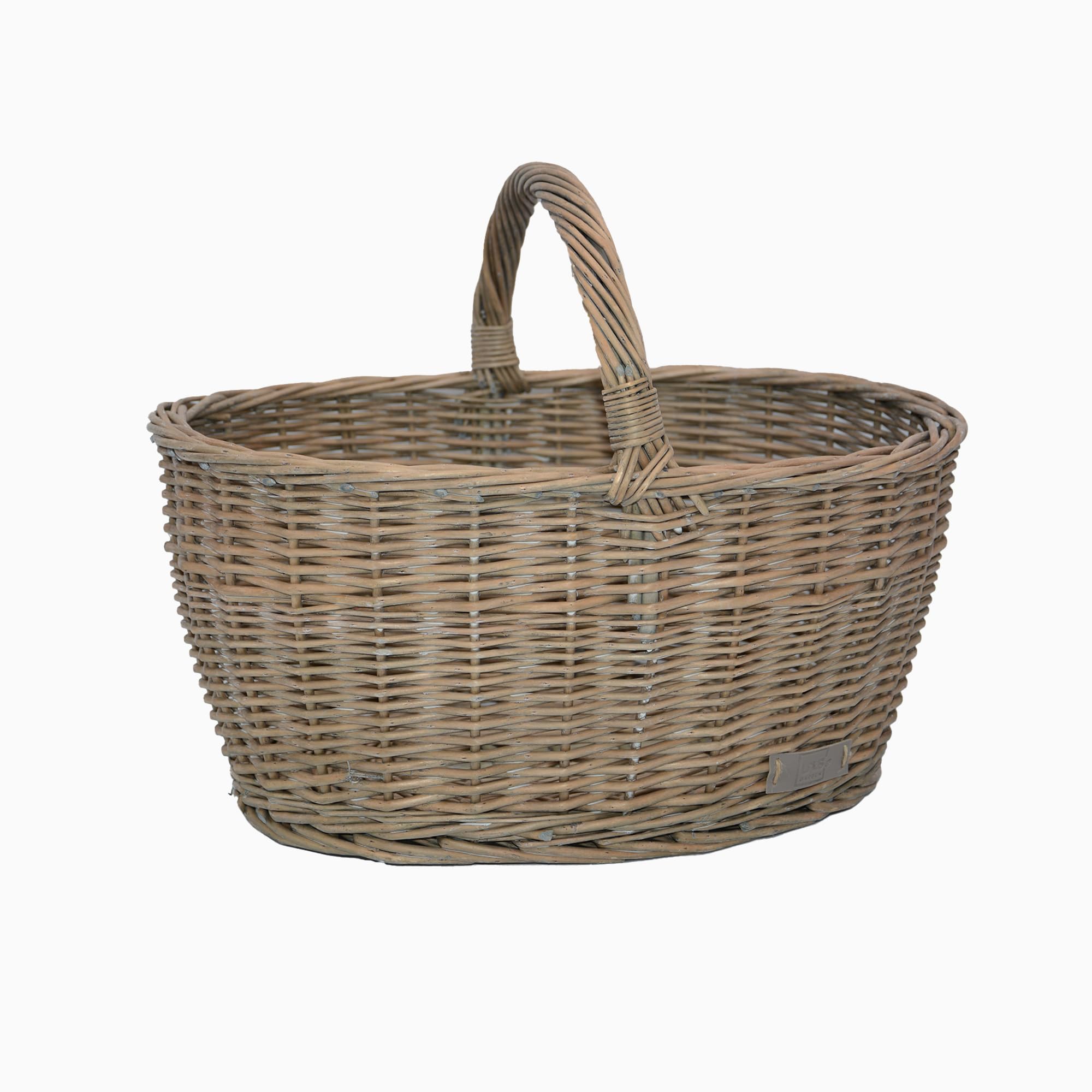 UNUS Corbeille de pique-nique en osier, rectangulaire, gris, 44,5 x 33,5 x 20 cm (L x H x l)