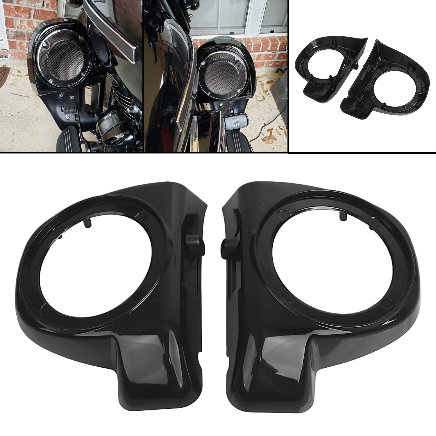 Caja de Altavoces Frontal e Inferior de 6,5 Pulgadas para Harley Touring CVO Street Glide Road Glide Electra Glide 2014-2023,sin Pintar
