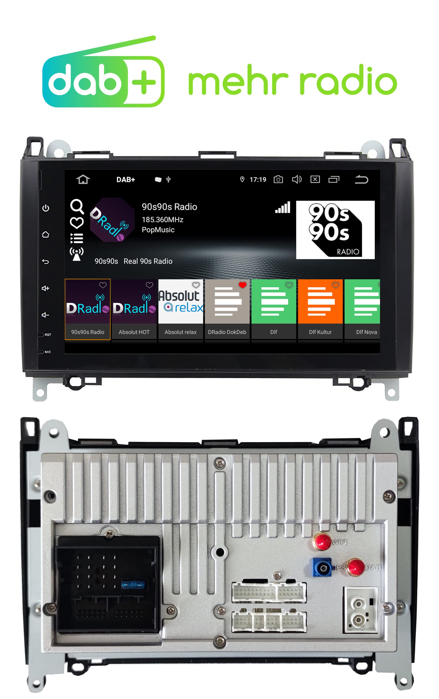 M.I.C. AB9 Android 13 Autoradio mit Navigation: QC 665, 4GB+64GB, 9 Zoll, SIM, CarPlay & Android Auto, DAB+, – Ersatz für Mercedes Benz A-Klasse W169 B-Klasse W245 Viano Vito W639 Sprinter VW Crafter - 3