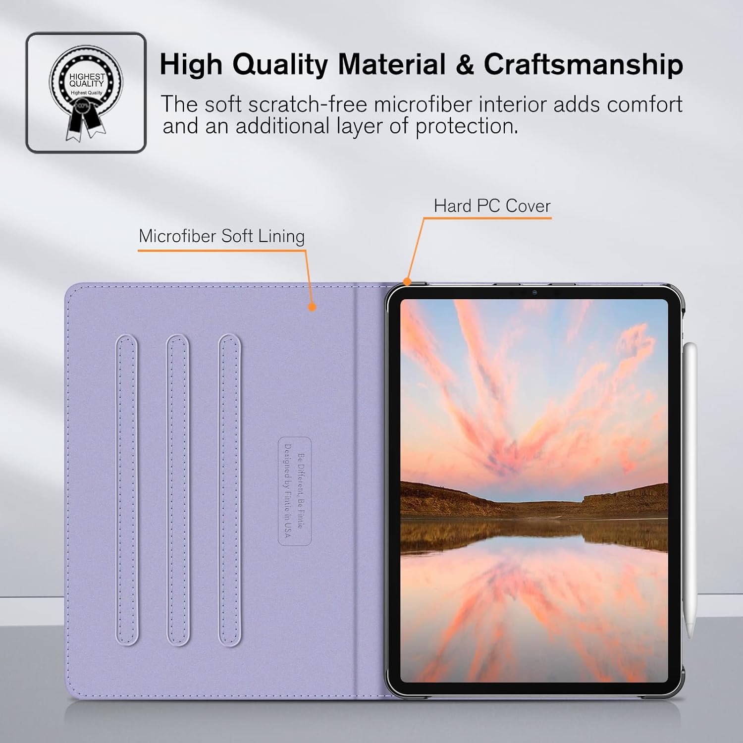 Fintie Folio Case for iPad Pro 11-inch (4th/3rd/2nd/1st Generation) | Multi-Angle Viewing Protective Back Cover with Pencil Holder & Pocket, Corner Protection, Auto Wake/Sleep, Lilac Marble