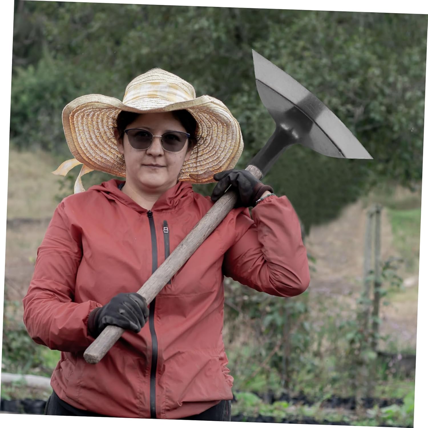 Heavy Duty Manganese Steel Hoe Garden Digging Weeding Tool for Effortless Soil Cultivation for Planting Loosening Soil Removing in Agriculture and Gardening
