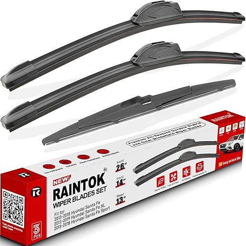 Juego de limpiaparabrisas de repuesto para Hyundai Santa Fe 2013, 2014, 2015, 2016, 2017, 2018, Hyundai Santa Fe XL Sport, calidad original de