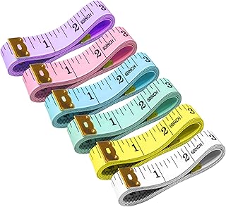 6 Pack Tape Measure Double Scale Flexible Ruler for Weight Loss Body Measurement Tailor Craft Vinyl Ruler, Has Centimetre ...