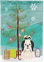 Vista 928 de Caroline's Treasures BB4243GF Bandera de jardín con texto en inglés «Merry Christmas» con texto en inglés «Merry Christmas», bandera decorativa