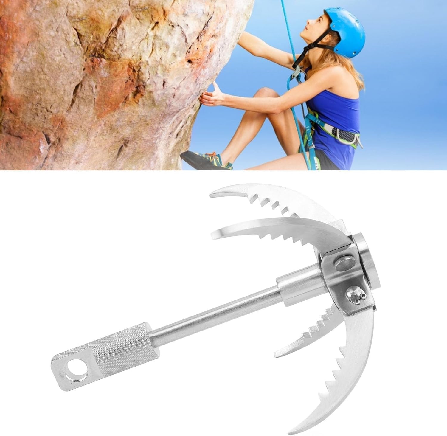 Stainless Steel Folding Claw Grappling Hook Outdoor Survival Gear, for Camping Hiking Climbing