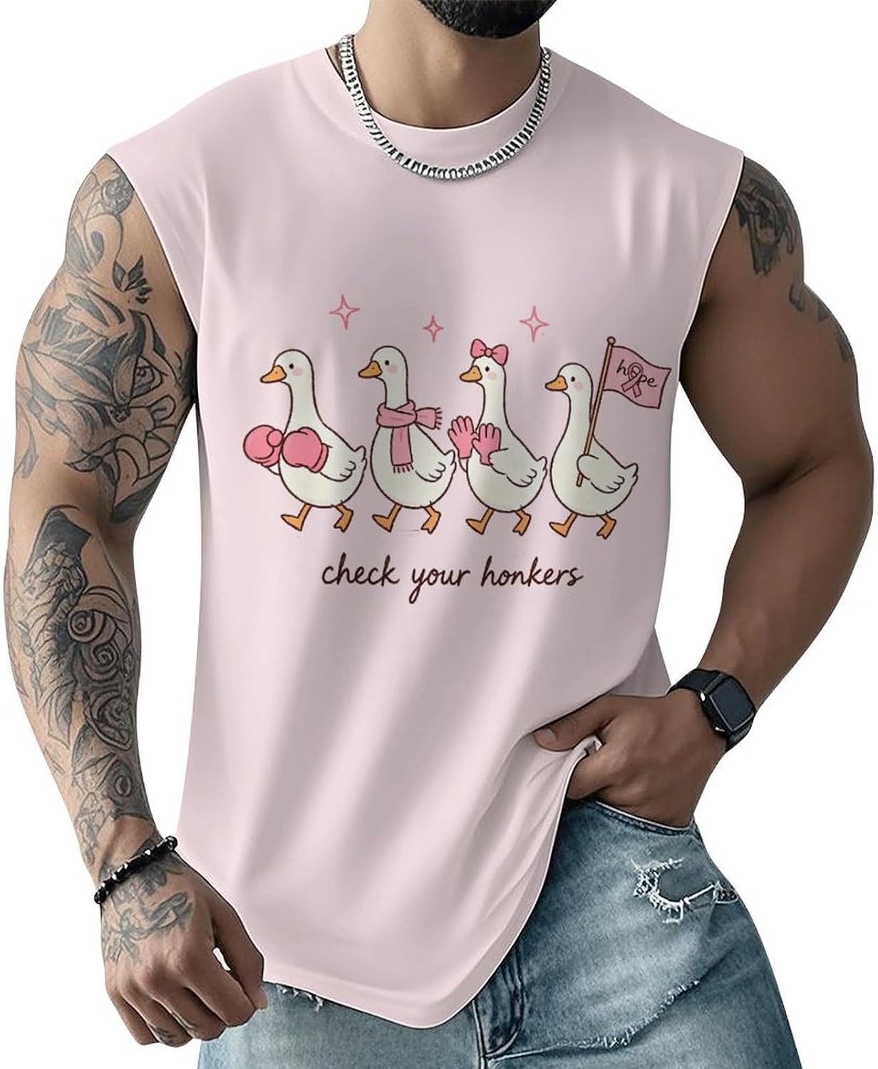 Check Your Honkers Goose Men Summer Sleeveless Crew Neck Top 5XL