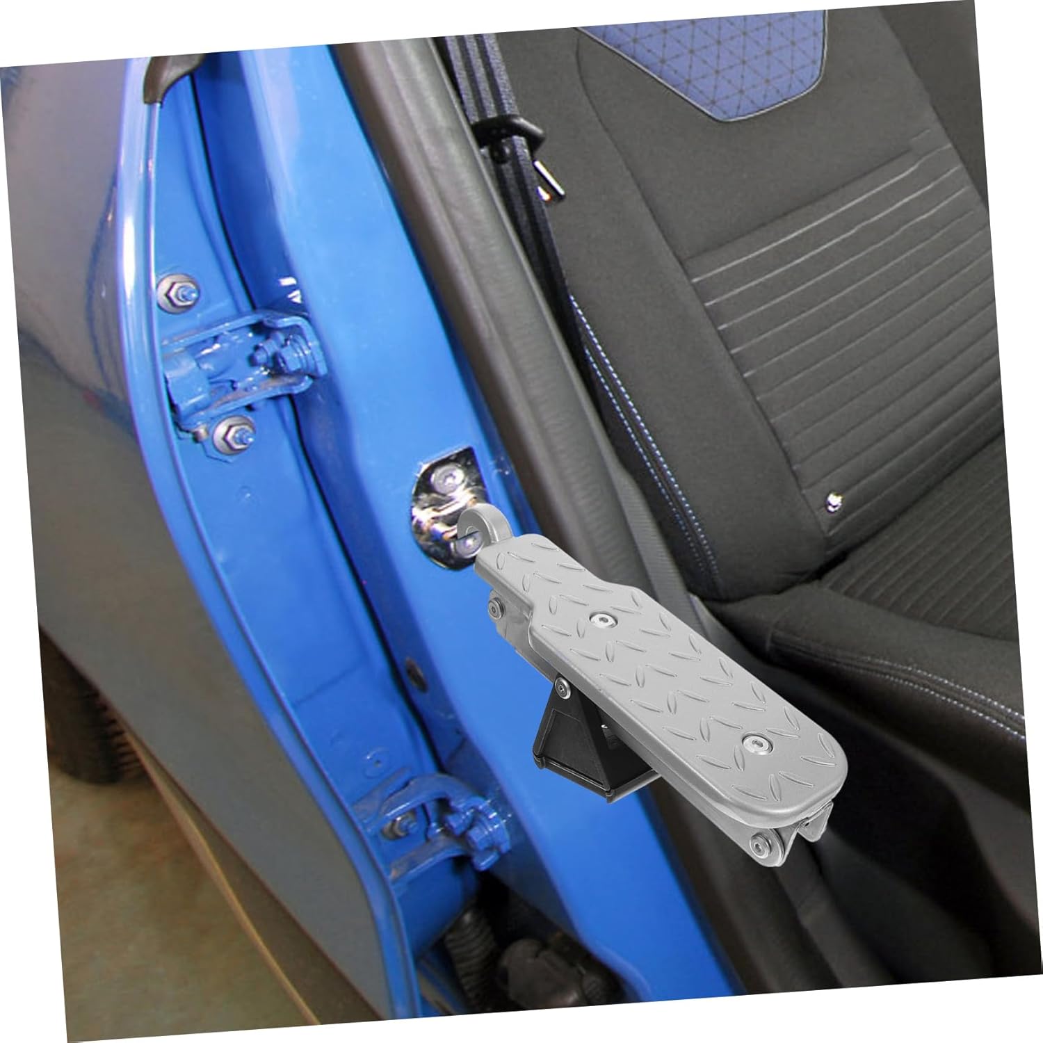 PRETYZOOM Aluminum Car Door Step Folding Tire Step for Truck Roof Access Hook for SUV and Pickup for Easy Vehicle Access