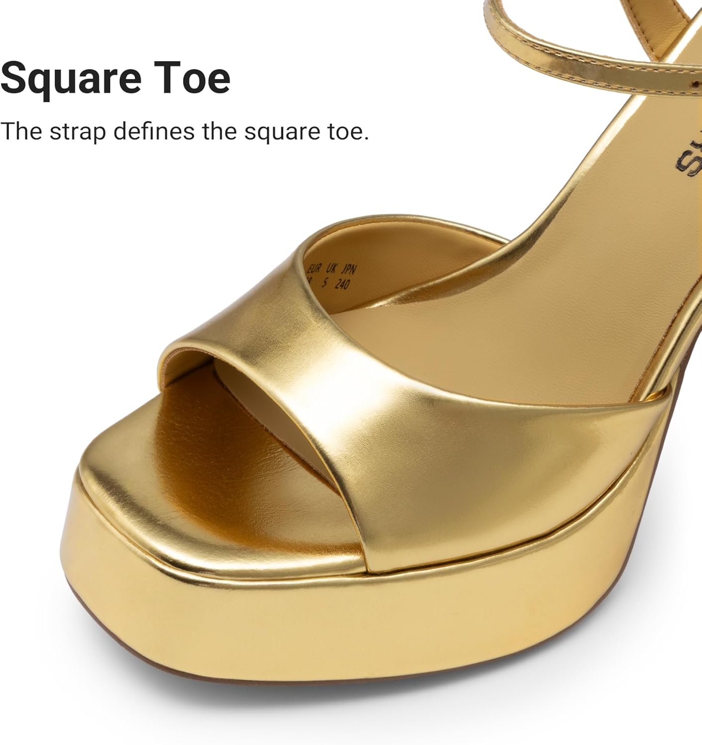 DREAM PAIRS Platform Heels for Women, Square Toe Chunky High Heels Ankle Strap Sandals for Wedding Party Formal Event