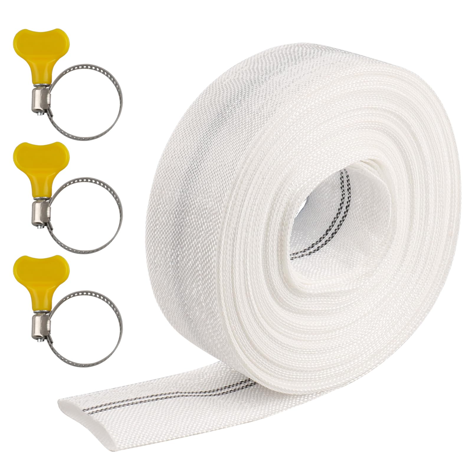 Diamètre : 32 mm - 20 m - Accessoire de tuyau en tissu (4 pinces) - Pour pompes submersibles ou pompes à eaux usées - Caoutchouc synthétique - Tuyau de construction robuste / tuyau industriel