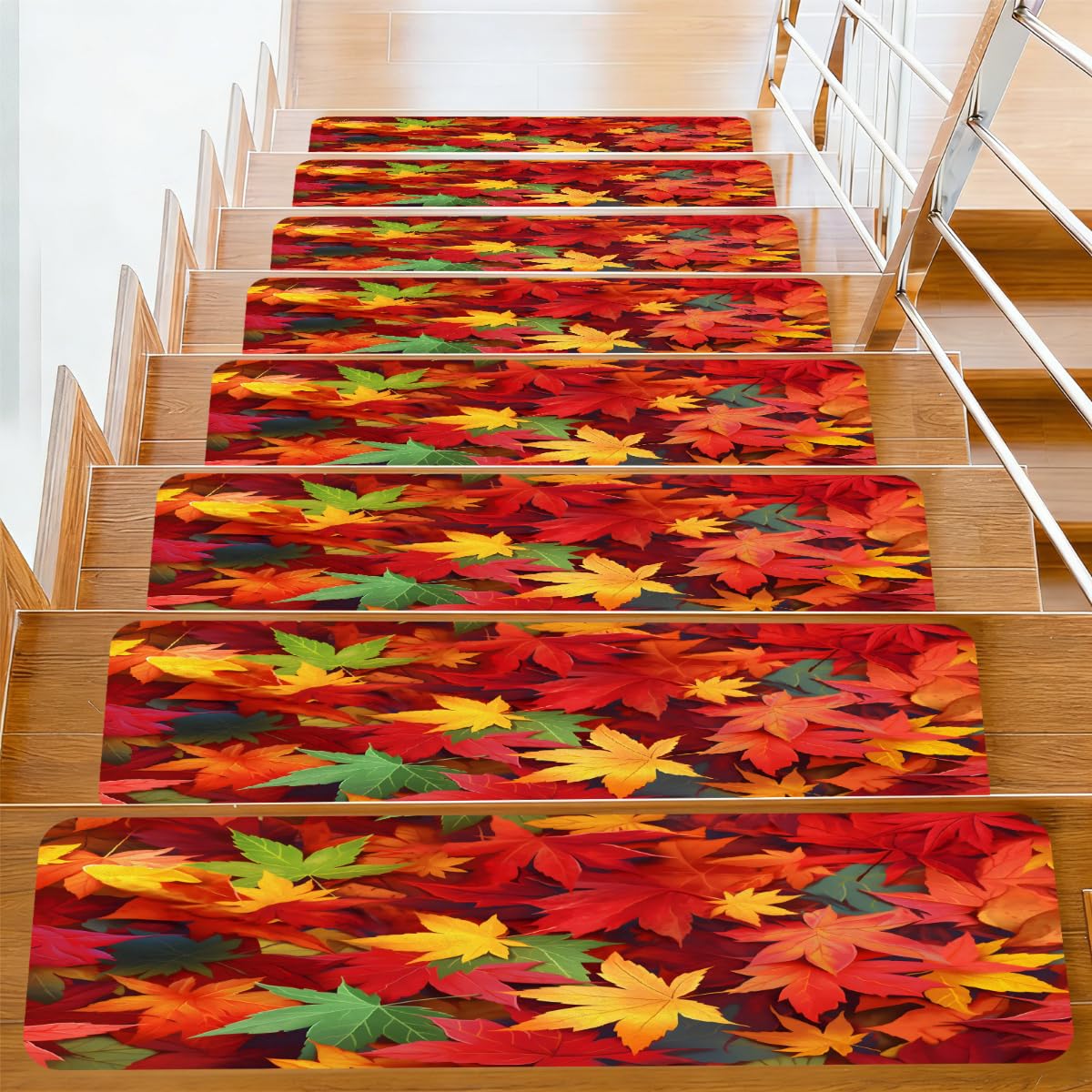 Alfombras para escalones Mexpekil lavables de 76x20 cm autoadhesivas fáciles de pegar