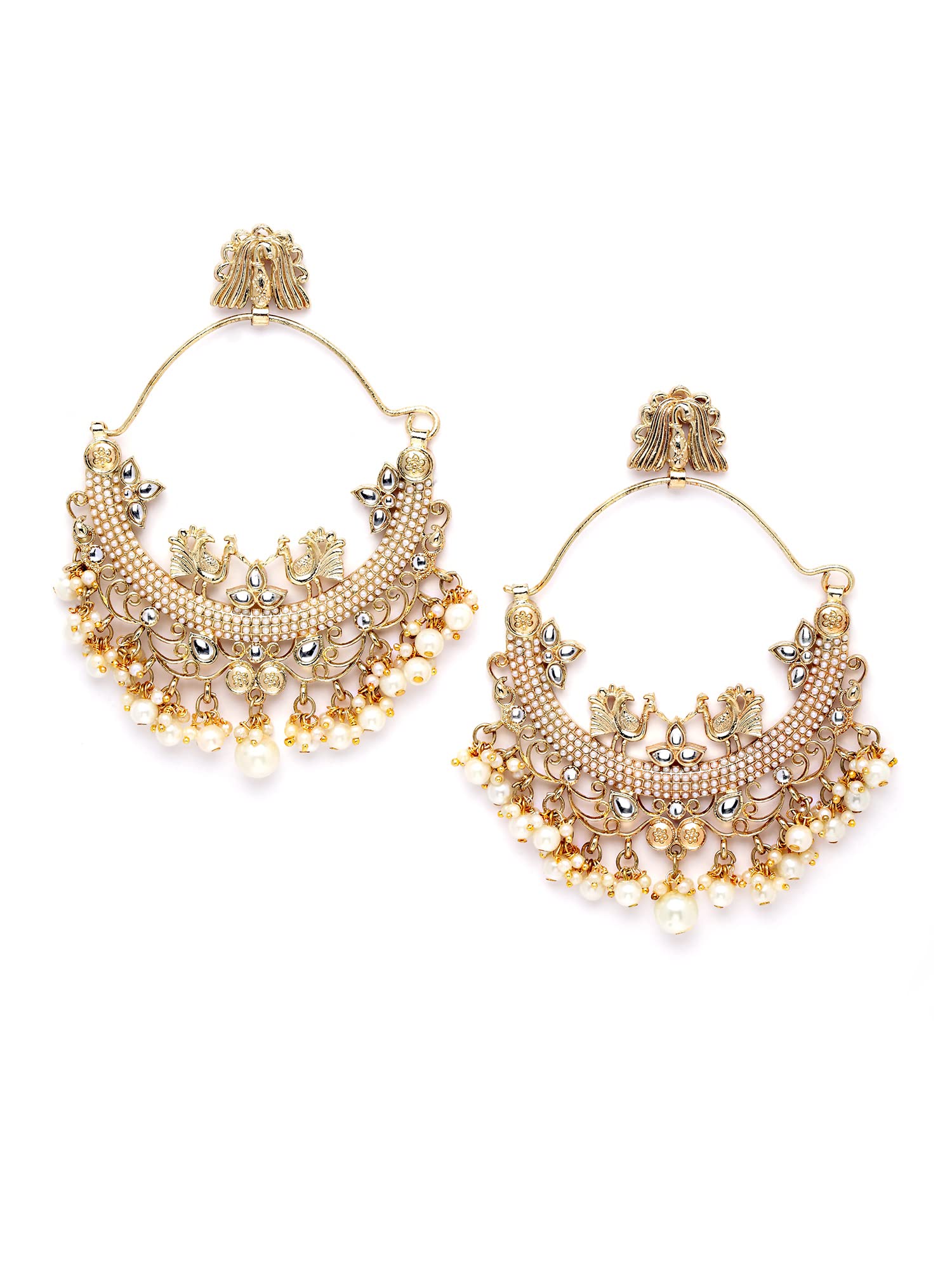 Karatcart Gold Plated Embellished Kundan and Pearl Large Chandbali Earrings for Women (B0BD8B8YFK) Amazon Price History, Amazon Price Tracker