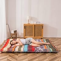 Vista 14 de Colchón futón japonés de piso gris constelación, de piso tatami, portátil, para acampar, para niños, sofá cama plegable enrollable con protector