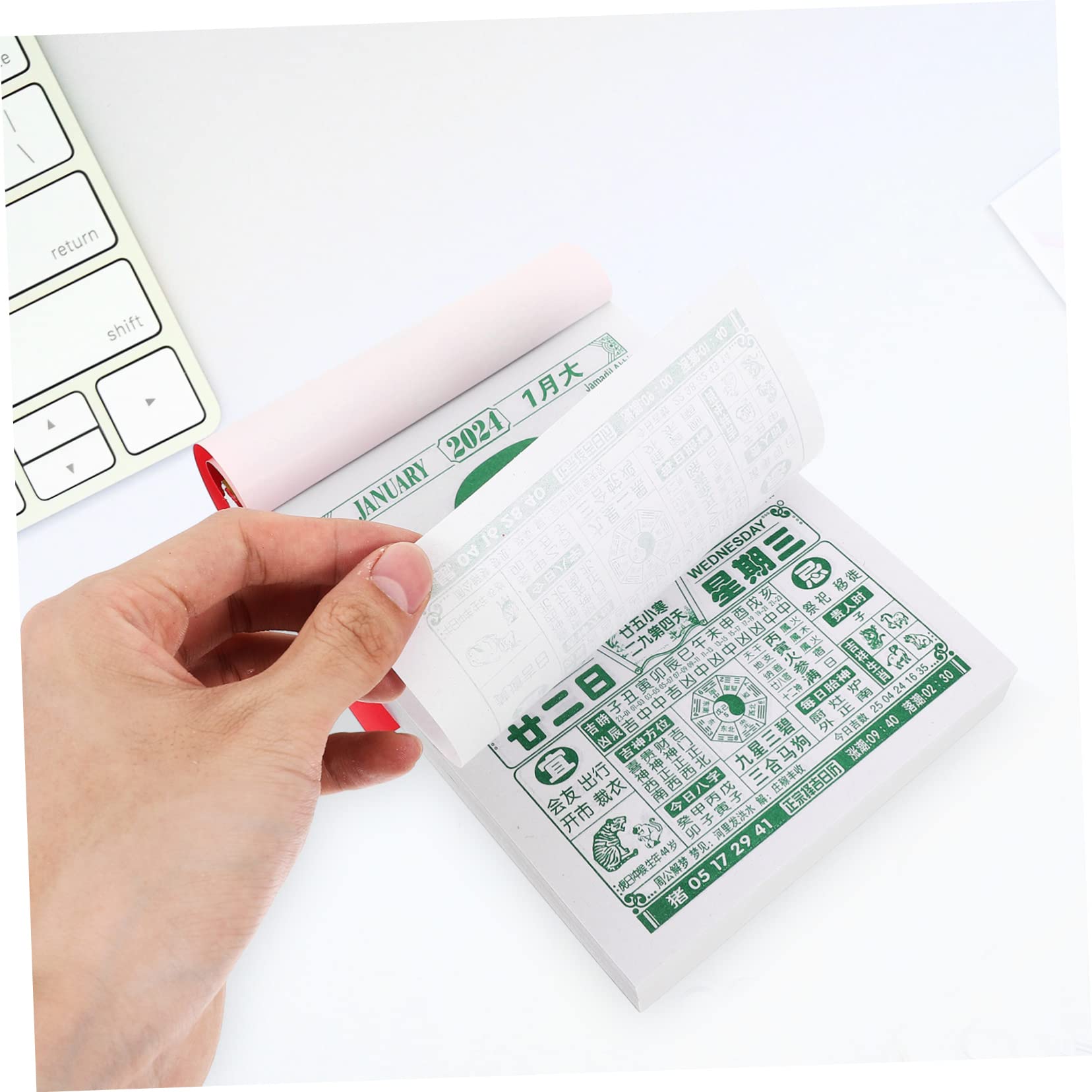 5 Stück 2024 alter Almanach, Schreibtischkalender, Kalender, Make-up-Adventskalender, chinesischer Monatskalender, Thekenkalender, traditioneller Mondkalender, Mondjahreskalender, Wandkalender,